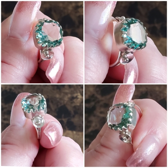 Genuine 5ct Aquamarine Solitaire Ring Size 8 - Picture 4 of 7